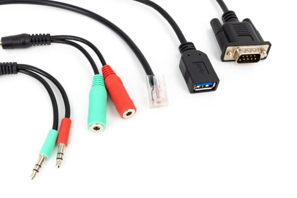 external cables-USB, VGA, LAN, Audio